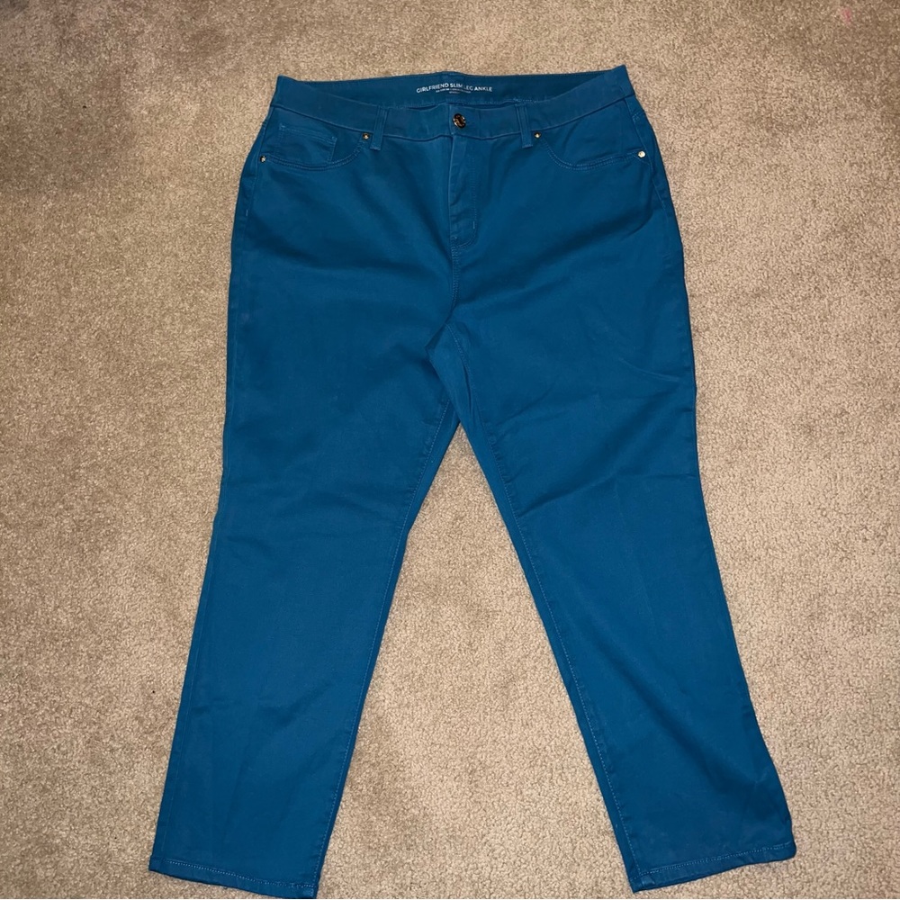 Chico’s So Slimming Coated Girlfriend Ankle Jeans